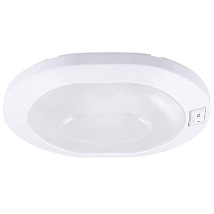 Facon 12V RV Ceiling Light with On&Off Switch, Oval Pancake Dome Light, RV Interior Light Fixture for RV Motorhomes Camper Caravan Trailer Boat