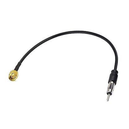 SMA Male to DIN Plug AM/FM Male Adapter RG174 Coax Cable 20 inches Pigtail Jumper Antenna Extention - color: SMA Male to AM/FM male