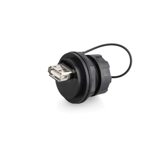 CNLINKO YU Series USB2.0 Panel Mount Socket IP67 Waterproof USB Socket Female Panel Mount Socket - size: 0M, style: USB2.0 Socket (2-Point Snap Fit)