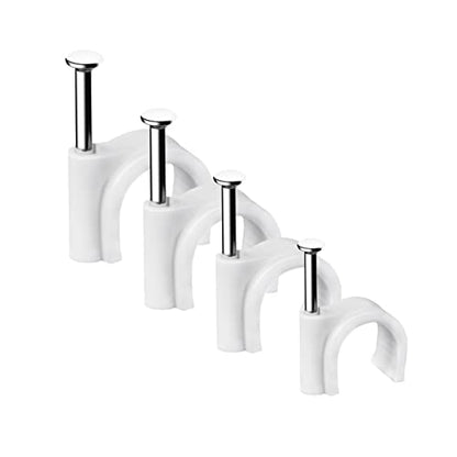 Abnii Cable Nails Clips, 400 Pcs, 4mm 6mm 8mm 10mm, Wire Wall Clips, White - color: White, size: 4/6/8/10mm-400pc