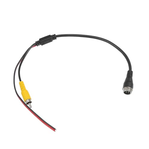 1pcs Car Camera Adapter 4 Pin to RCA Adapter M12 4-Pin Male to RCA AV Male with Trigger Wire Connector Wire Monitor Video Cable Adapter Auto Replacement Parts
