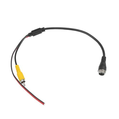 1pcs Car Camera Adapter 4 Pin to RCA Adapter M12 4-Pin Male to RCA AV Male with Trigger Wire Connector Wire Monitor Video Cable Adapter Auto Replacement Parts