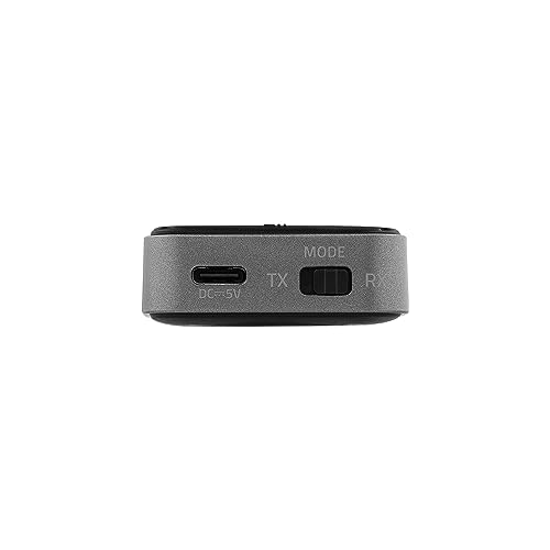 DS18 BTR2D 2 in-1 Wireless Bluetooth 5.0 Transmitter Receiver for Car, Home, TV, PC, Headphones - Dual Devices Simultaneously - up to 12HR Usage - Wireless Audio Adapter 3.5mm Aux with LCD Screen