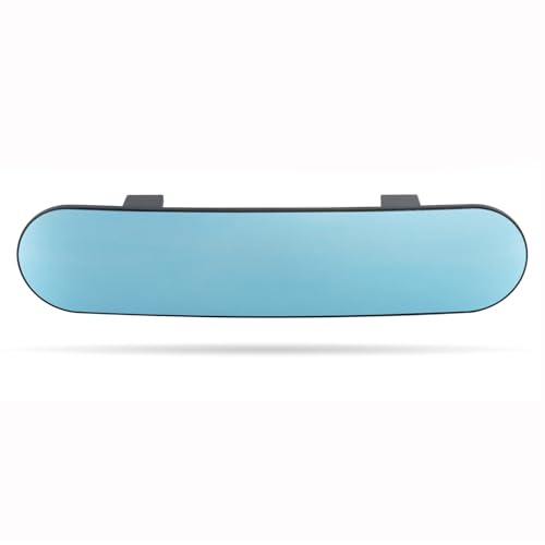 Rear View Mirror for Car,11.8" Convex Panoramic Wide Angel View Mirrors Extender,Blue Tint Anti Glare,Rounded Corner,Universal Clip on Interior Rearview Mirror for Truck Car and SUV (Blue) - color: Blue, size: 11.8" Rounded Corner