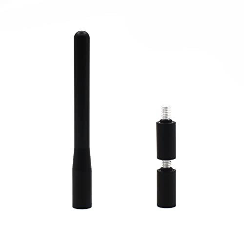 Antenna Adapter Bolts Compatible with Chevy Silverado & GMC Trucks Most Year [1x 7mm Female to 6mm Male & 1x 6mm to 6mm] (Adapters+Mast) - color: Adapters+Mast