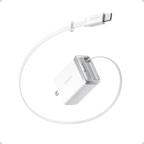 Anker Nano Retractable USB C Charger Block, Compact 35W Phone Charger - color: White
