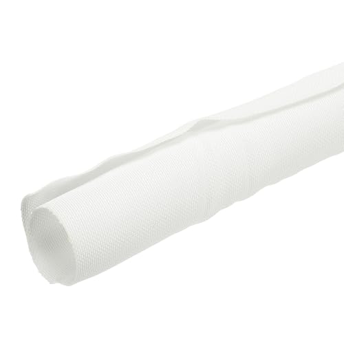 MECCANIXITY Braided Wire Loom, 20ft(6 m) - 1 1/4"(32mm) Wire Split Braided Cable Management Sleeve Automotive Woven Mesh Split Loom Tubing for Multi-Cable Management, White - color: White, size: 20ft(6 m) - 1 1/4"(32mm)