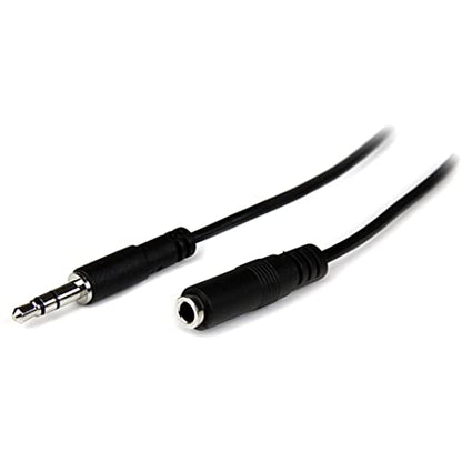 StarTech 1m Slim 3.5mm Audio Extension Cable, Male to Female (MU1MMFS) - size: 3 ft / 1m, style: Slim
