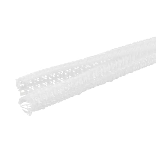 uxcell 20ft - 1/4 Inch Expandable Braided Cable Sleeving, PET Cable Management Wire Sleeve Cord Protector, Wire Wrap Loom Tube for TV Computer Office Home Devices, White - color: White, size: 20ft - 1/4 Inch