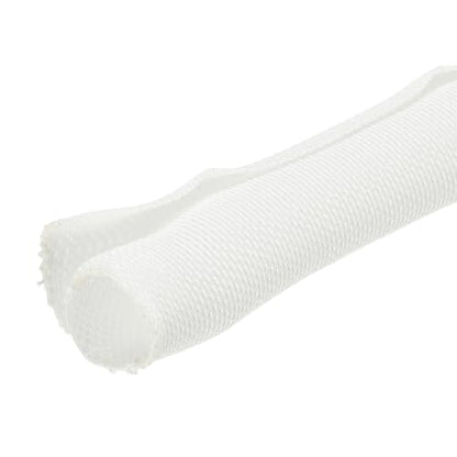 MECCANIXITY Braided Wire Loom, 7ft(2 m) - 5/8"(16mm) Wire Split Braided Cable Management Sleeve Automotive Woven Mesh Split Loom Tubing for Multi-Cable Management, White - color: White, size: 7ft(2 m) - 5/8"(16mm)