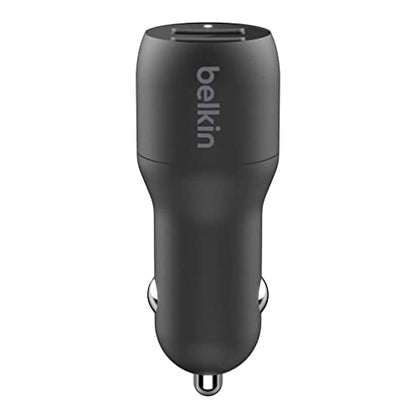 Belkin 24 Watt Dual USB Car Charger - 2 12W USB A Ports with Fast Charging for Apple iPhone 14, 14 Pro, 14 Pro Max, iPhone 13, 13 Pro, 13 Pro Max, Samsung Galaxy, AirPods & More - USB-C Charger - size: 24W (Pack of 2), style: Standalone