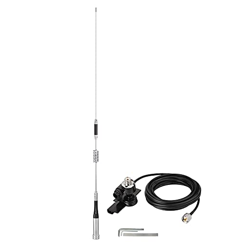 Bingfu Vehicle Mobile Ham Radio Antenna VHF UHF 136-174MHz 400-470MHz - color: Lip Mount Antenna Kit 29.5inch