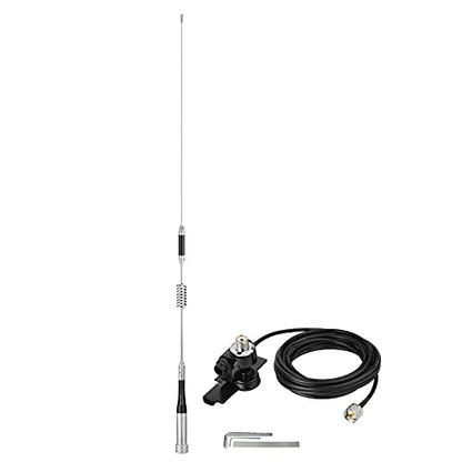 Bingfu Vehicle Mobile Ham Radio Antenna VHF UHF 136-174MHz 400-470MHz - color: Lip Mount Antenna Kit 29.5inch