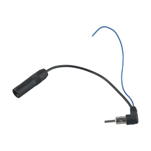 Car Radio Antenna Extension Cable with Power Supply Booster Lead Wire DIN Plug Male to Female Adapter Connector for Car Stereo Head Unit Aftermarket Car Audio System AM FM Radio Receiver