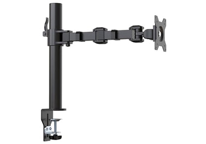 Amazon Basics Single Computer Monitor Stand with Cable Management, Height Adjustable VESA Desk Arm Mount, Fully Adjustable Tilt and Rotation, Steel, Black, Fits 13-30" Screens - size: 30 inches
