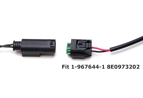 iJDMTOY Pair OE-Spec 2-Pin MQS 1-967570-1 Male End Side Marker, Parking Lamp, GPS, Sensor Connectors/Sockets w/ 5-Inch Pigtails Compatible With European Cars