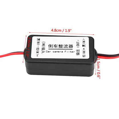 Generic 12V DC Car Rearview Camera Power Relay Capacitor Filter Rectifier for Solving Screen Jitter Black Screen Issue Fits German Cars