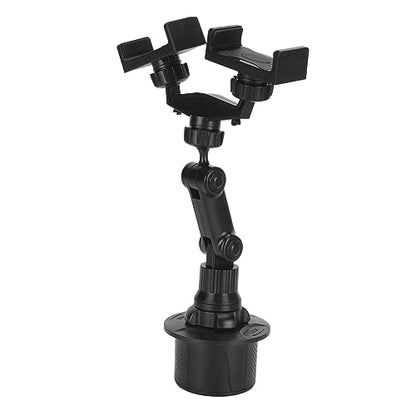 Yosoo Health Gear Dual Phone Holder Car Cup Slot Phone Holder Bracket, 360 Degree Rotation Adjustable Car Phone Holder Cup Holder Phone Mount for 3 to 7 in Size Phones, Cell Phone