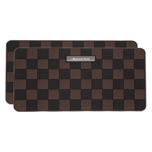 2 Pcs Car Dashboard Anti-Slip Mat, 10.2" x 5.9" Phone Grip Pad Non-Slip PVC Mat Anti-Skid Holder for Phone Keys Sunglasses Electronic Devices, Brown - color: Brown