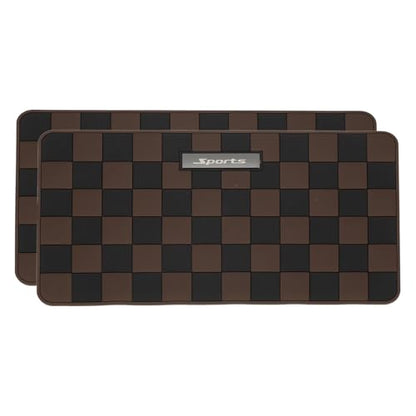 2 Pcs Car Dashboard Anti-Slip Mat, 10.2" x 5.9" Phone Grip Pad Non-Slip PVC Mat Anti-Skid Holder for Phone Keys Sunglasses Electronic Devices, Brown - color: Brown