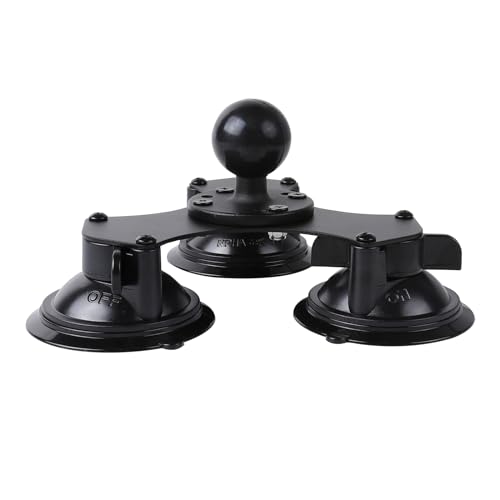 Triple Suction Cup with 1.5" / 38mm Ball, Heavy Duty 3 Suction Car Mount Base Compatible with RAM Mounts and Other C Size Double Socket Arm - size: Triple Suction Cup w/o Arm
