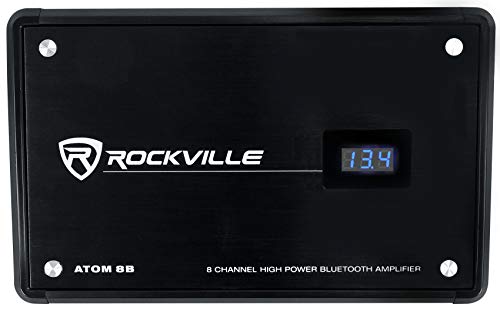 Rockville Atom 8B Black 8-Channel Marine/Boat Amplifier Amp - color: Black