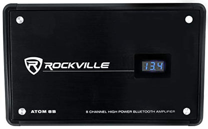 Rockville Atom 8B Black 8-Channel Marine/Boat Amplifier Amp - color: Black