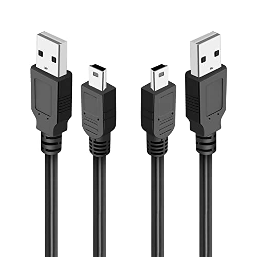 2 Pack 6ft Replacement Power Cord for Blue Yeti Microphones MIC, Blue Snowball iCE USB Mic Wire, TI-84 Graphing Calculator, TI-Nspire CX/CX CAS, TI84 Plus Charging USB A to mini B Data Transfer Cable - size: 6.6 Feet, style: 2-Pack