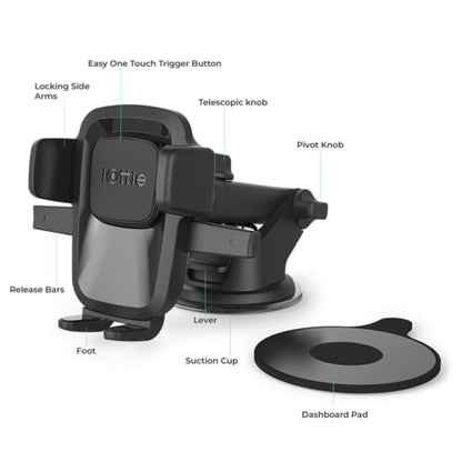 iOttie Easy One Touch Classic Dash & Windshield Universal Car Mount Phone Holder Desk Stand for iPhone, Samsung, LG, Moto and other Smartphones - style: Classic