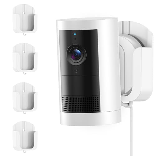 Adhesive Wall Mount Bracket for Ring Outdoor Cam Plus, White, 4 Pack - color: White, size: 4 Pack