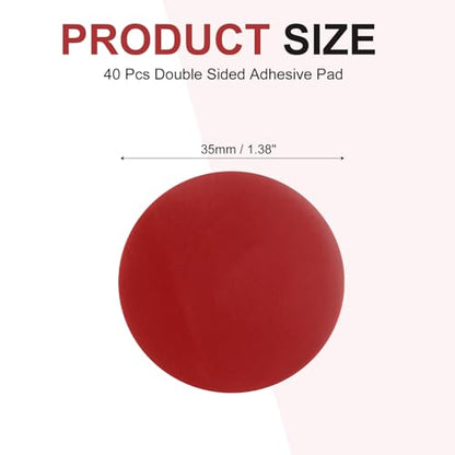 40 Pcs Double Sided Adhesive Pads, 1.38" Dia Dash Cam Sticky Pads Self-Adhesive Round Mounting Foam Tape Waterproof & Heat Resistant for Car Walls Picture Home Decor, Red - size: 1.38" Dia