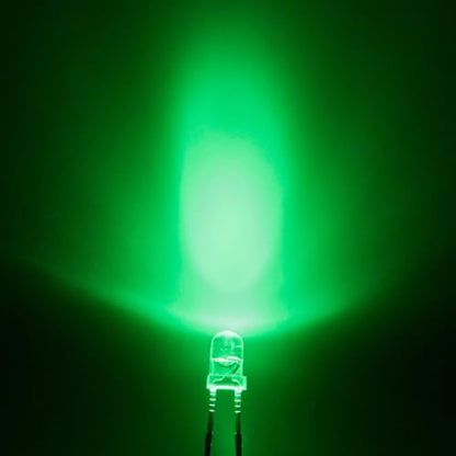 Chanzon 20pcs Pre-Wired 3mm LED Lights with Resistor + 20pcs LED Holders - color: Green, size: 3mm