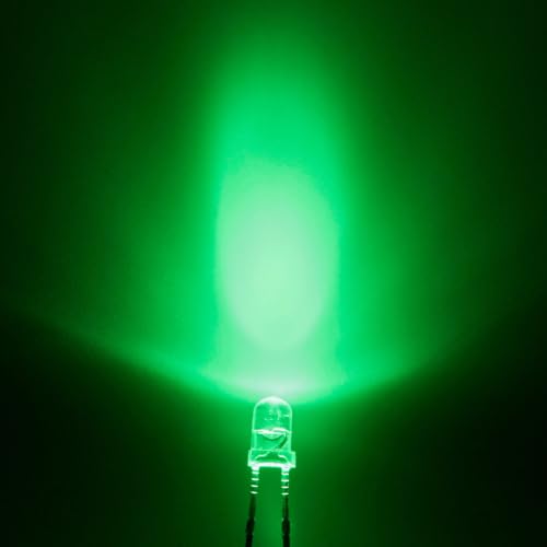 Chanzon 20pcs Pre-Wired 3mm Green Flashing LED Diodes + 20pcs LED Holders - color: Green Single Flash, size: 3mm