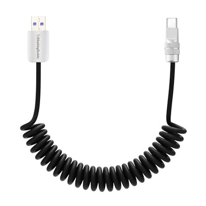 chubbycable USB A to C 120W 브레이드 코일 충전 케이블, 블랙, 1.8m(6피트) - color: 블랙., style: USB A-타입 C