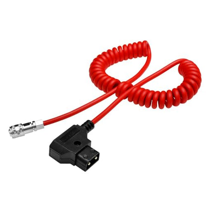 Alvin's Cables BMPCC 4K Power Cable, D-tap to 2 Pin Female Ultra Soft Coiled Cable for Blackmagic Pocket Cinema Camera 4K/ 6K - color: Coiled Red