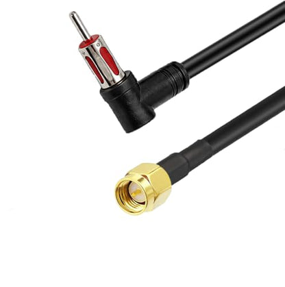 SMA Male to AM/FM Male Right Angle Adapter 20 inches Pigtail Jumper RF coaxial Cable for Radio Antenna - color: AMFM R/A to SMA Male