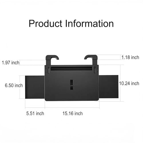 Car Back Seat Tray Table with Expandable Tray - 2-Sided Car Desk for Kids & Adults, Extra Wide & Sturdy Headrest Mount with Non-Slip Pad, Tablet/Laptop Holder for Road Trip(Carbon fiber front panel) - color: Carbon fiber front panel