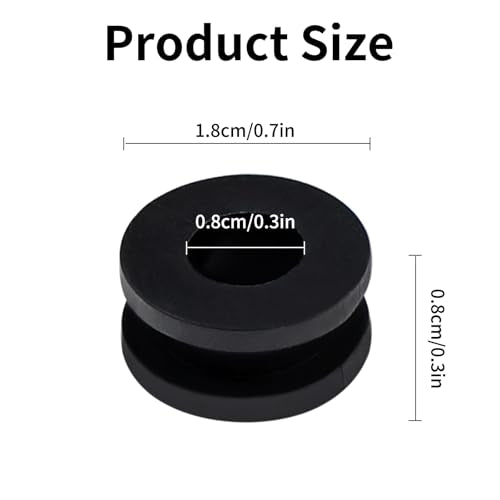 M6 Rubber Grommets Kit for Motorcycle Fairing, 10PCS Rubber Grommet Bushings Compatible with Yamaha Honda Kawasaki Suzuki, ATV Body Panel & Cowling Mount Replacement