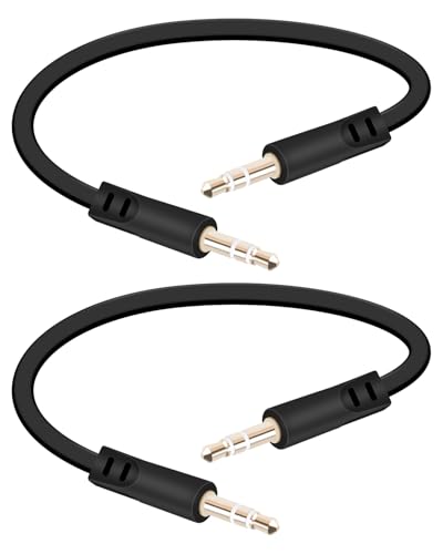 3.5mm Flat Audio Cable,3.5mm Male to Male Flat Headphone Jacks Audio Cable for Car Audio Systems,Home Speakers,Phones,Tablets,2Pack(0.15M/0.49FT) - style: male to male