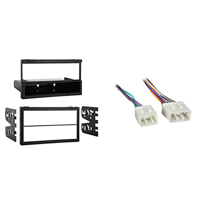 Metra 99-7505 Single or Double DIN Installation Multi-Kit for Select 1994-2006 Mazda Vehicles -Black & Metra 70-7901 Radio Wiring Harness for Mazda 90-01Power/4 Speaker - style: Kit + Harness