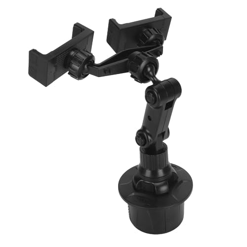 Yosoo Health Gear Dual Phone Holder Car Cup Slot Phone Holder Bracket, 360 Degree Rotation Adjustable Car Phone Holder Cup Holder Phone Mount for 3 to 7 in Size Phones, Cell Phone