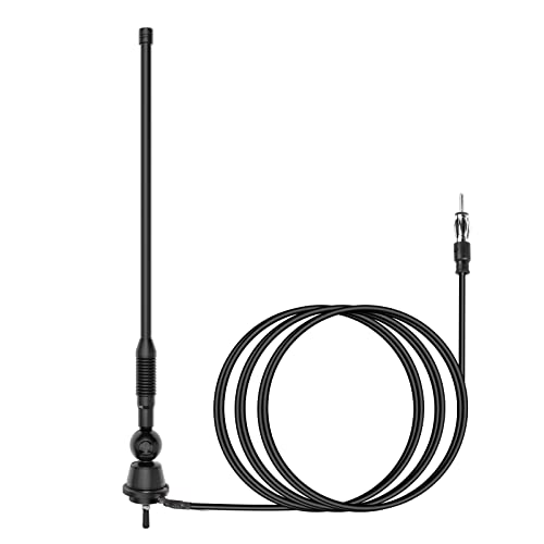 Car Radio Antenna AM FM Waterproof Marine Antenna for Golf Cart ATV UTV RV Car Stereo Boat Mast Flexible Truck Excavator Tractor RVR Yacht Pontoon - color: Black