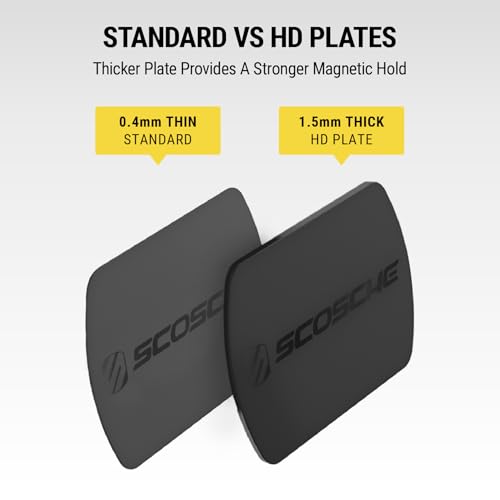 Scosche MPLT54T-4PKBP0 MagicMount Replacement Plate Kit for Magnetic Car Phone Mount Holder, Metal Plates w/Extra Strength Hold for Smartphone, Tablet, Magnet Cell Phone Stand & Phone Case, Pack of 4 - size: 4 Plates, style: Heavy Duty