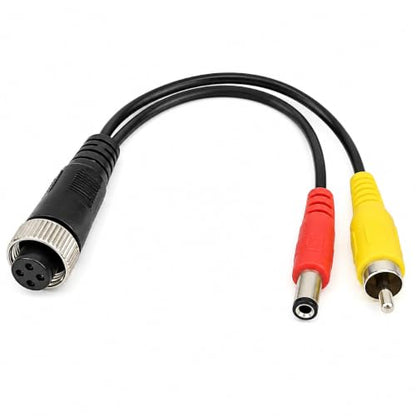 4 pin Aviation Head Female Turn RCA Male/DC Male Cable Plug Adapter Converter Suitable for on-Board DVR Monitor Closed Circuit Television Cameras - color: 4-pin female to RCA male and DC male