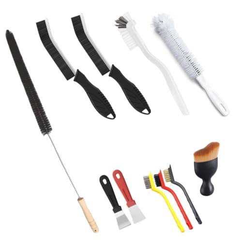 Crevice Cleaning Brush Set - Hard Bristle Scrub Brushes Tools, Small Gap Cleaning Brushes for Cars, Offices, Appliances, Ktichen, Bathroom, Window Grooves and Corners