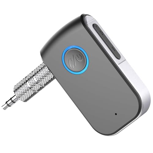 Bluetooth AUX Adapter for Car,3.5mm Wireless Receiver AUX Bluetooth Car Adapter,Hands-Free Call for Cars, Speakers, Stereo Systems and Headphones - color: grey