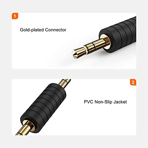 CableCreation 2 Pack 3.5mm 1/8 Stereo Jack to 3.5mm Audio Adapter Connector - style: Male to Male