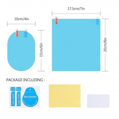 Frienda 8 Pcs Waterproof Mirror Film Anti Fog for Rearview Side Window