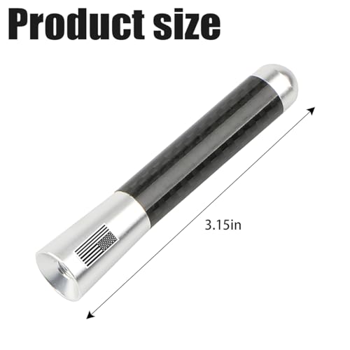 BESULEN 3.1 Inch Car Short Antenna, American Flag Design, Silver - color: Silver, size: 3.1 Inch