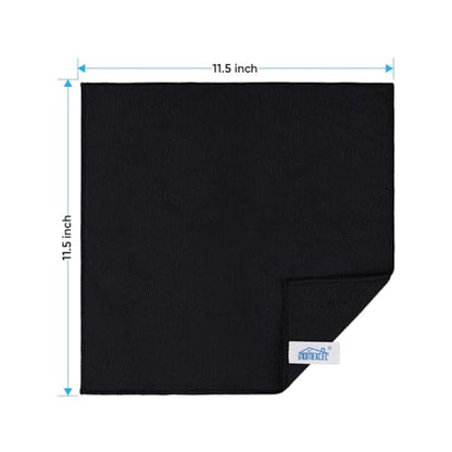 HOMEXCEL 24PK Microfiber Cleaning Cloth, Cleaning Rag for Home, 11.5x11.5in - color: Black